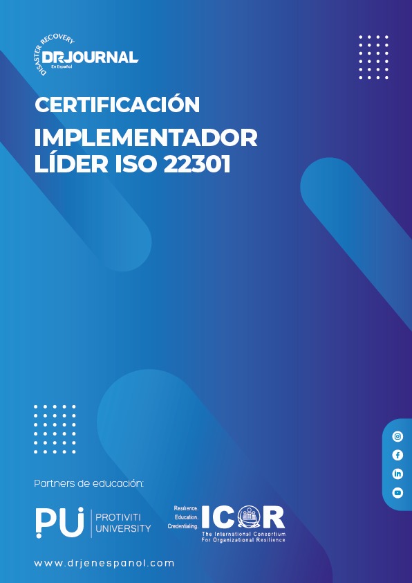 Certificado Implementador Lider ISO 22301 - DRJ en Español